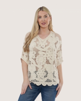 Floral Crotchet Mesh Cotton Top