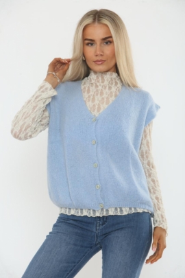 Baby Alpaca Knit Sleeveless Cardigan