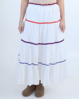 Tiered Trim Gypsy Skirt